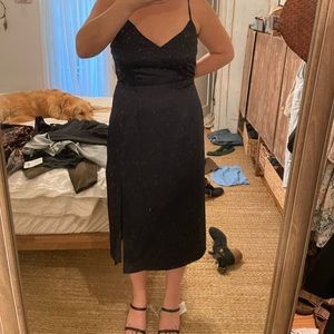 Abercrombie Satin V-Neck Tie Dress with a slit